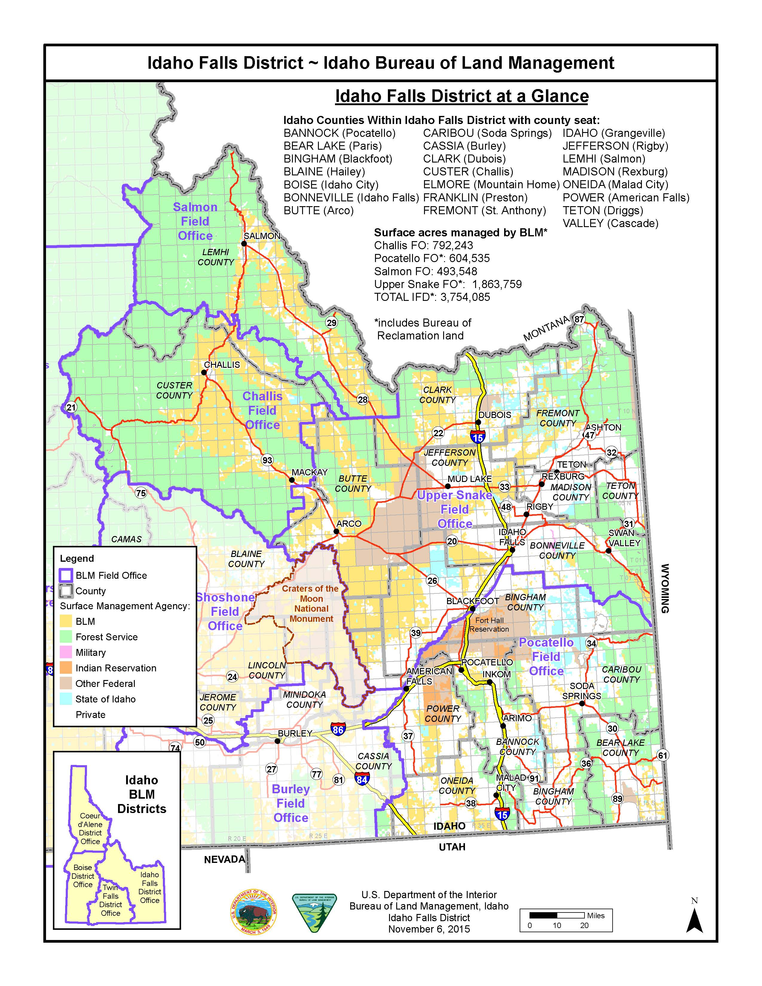 Media Center Public Room Idaho Idaho Falls District Map Bureau Of Land Management 0047